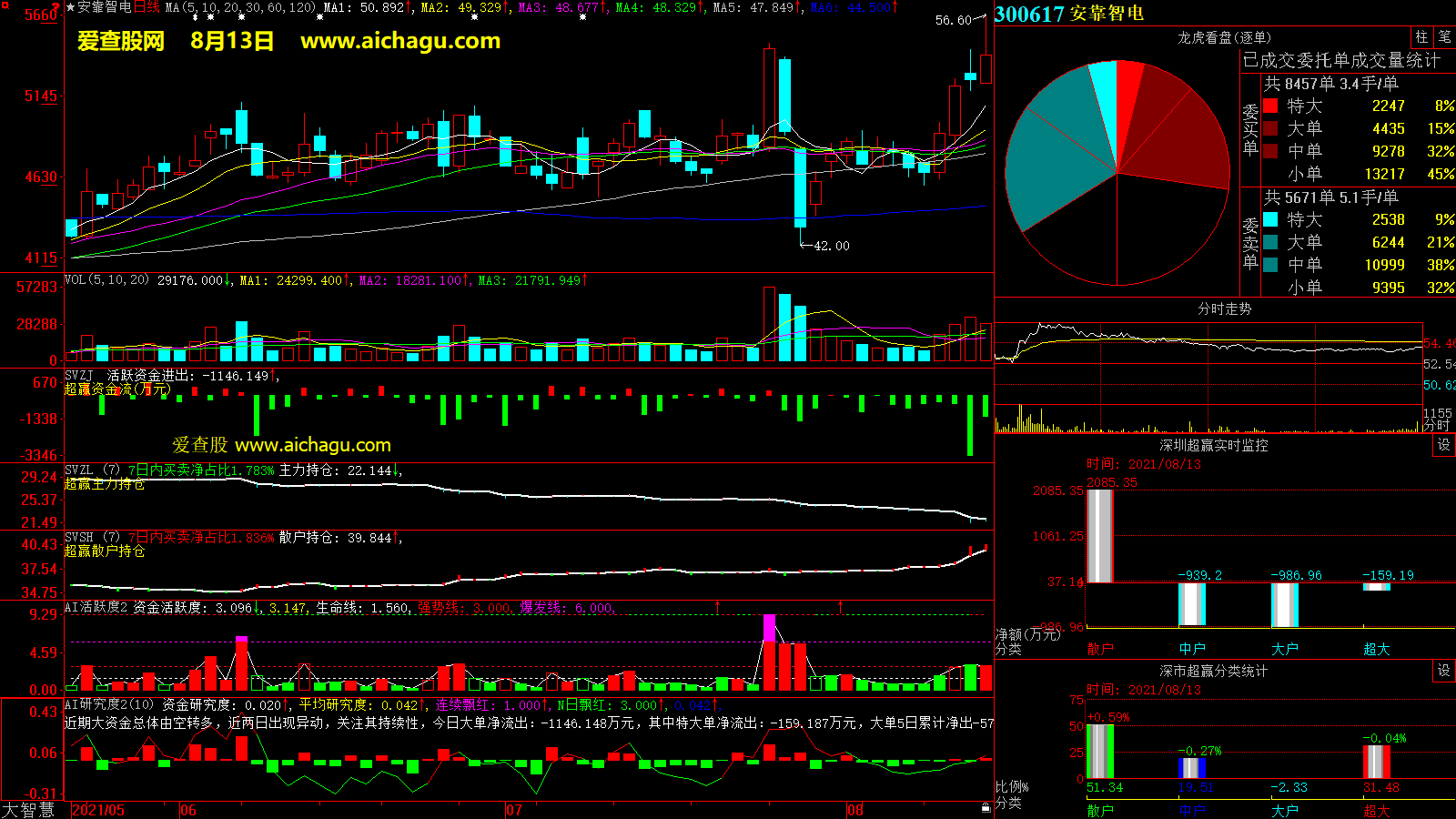 安靠智电(300617)大智慧超赢数据